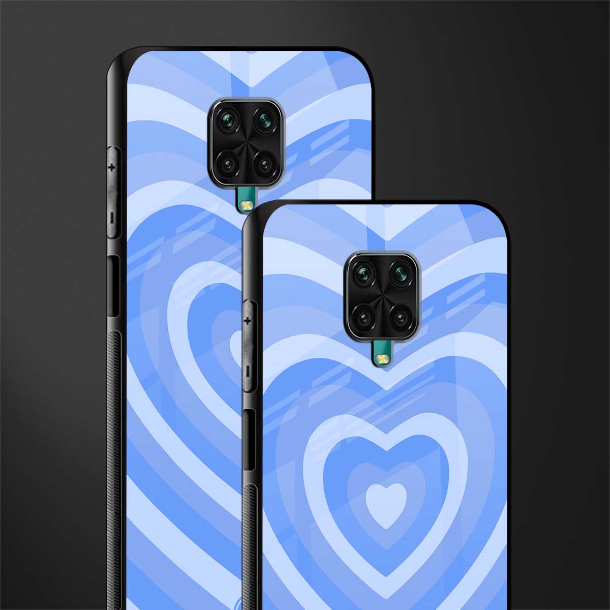 y2k blue hearts aesthetic glass case for poco m2 pro image-2