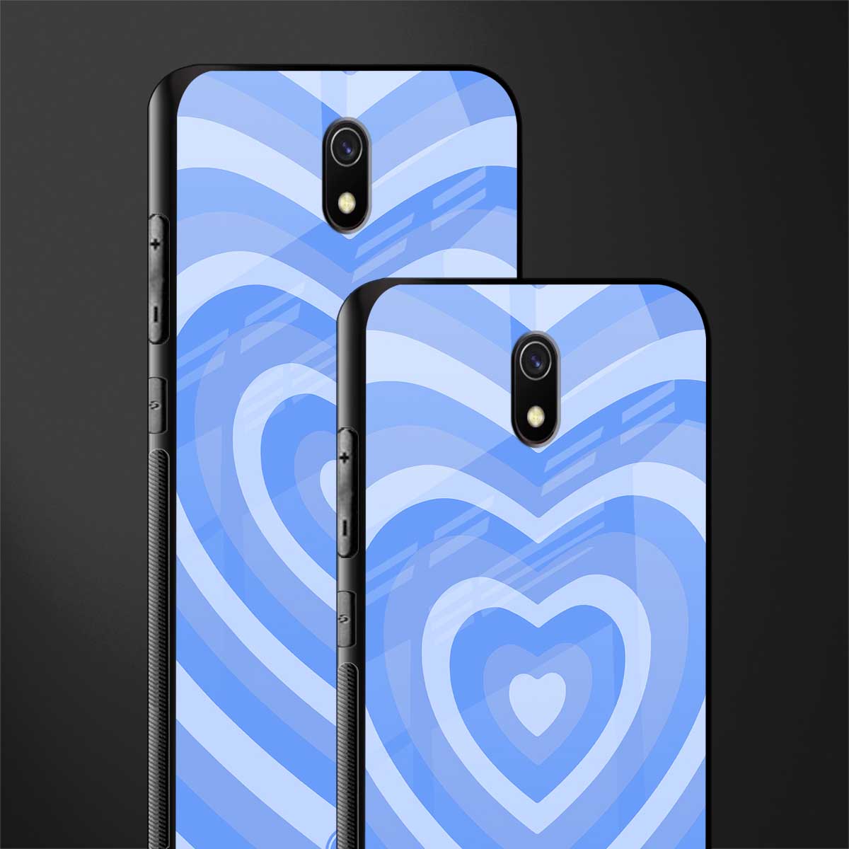 y2k blue hearts aesthetic glass case for redmi 8a image-2