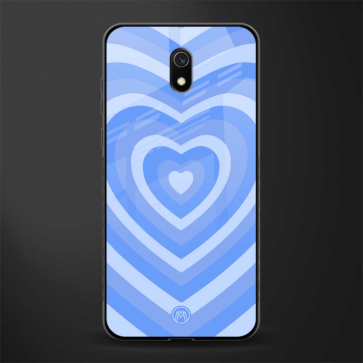 y2k blue hearts aesthetic glass case for redmi 8a image