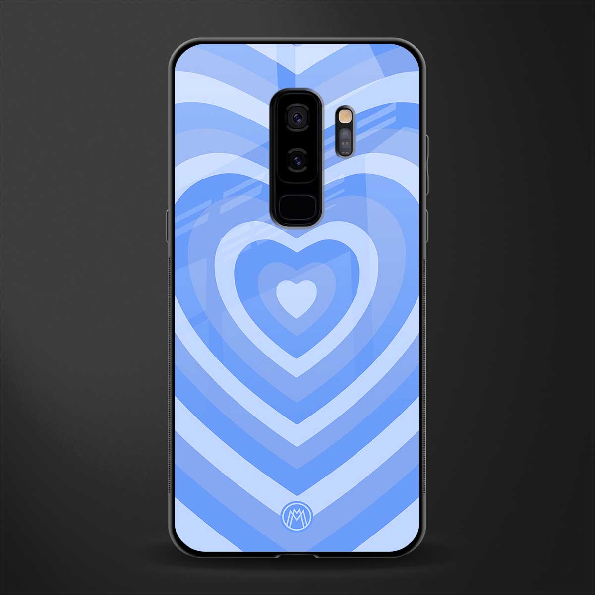 y2k blue hearts aesthetic glass case for samsung galaxy s9 plus image