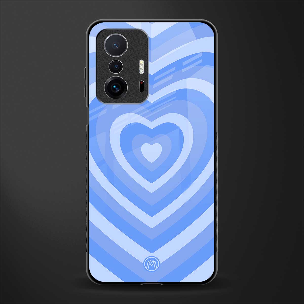 y2k blue hearts aesthetic glass case for mi 11t pro 5g image