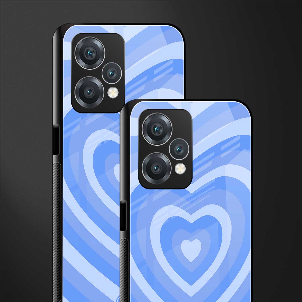 y2k blue hearts aesthetic back phone cover | glass case for realme 9 pro 5g