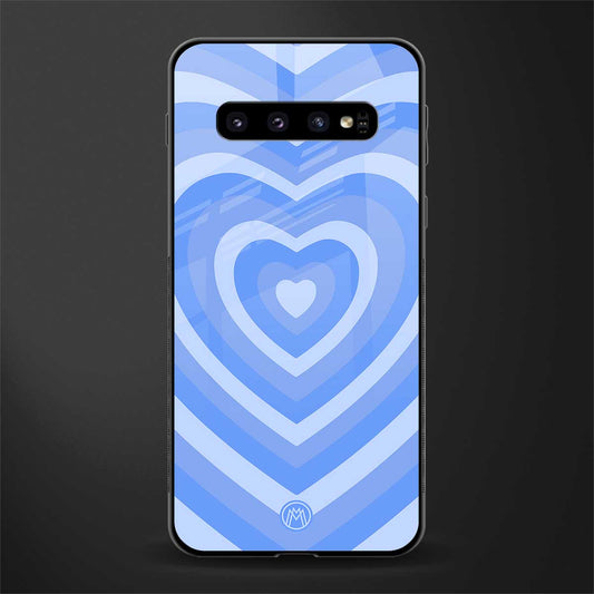 y2k blue hearts aesthetic glass case for samsung galaxy s10 plus image