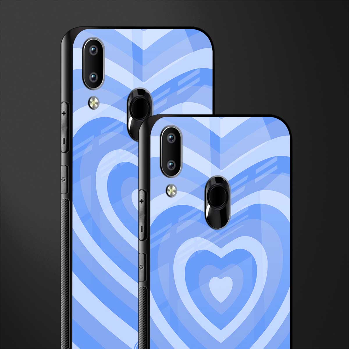 y2k blue hearts aesthetic glass case for vivo y91 image-2