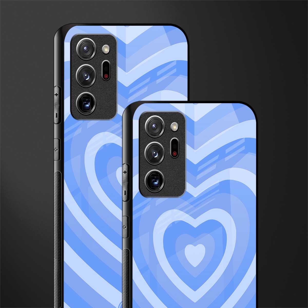 y2k blue hearts aesthetic glass case for samsung galaxy note 20 ultra 5g image-2