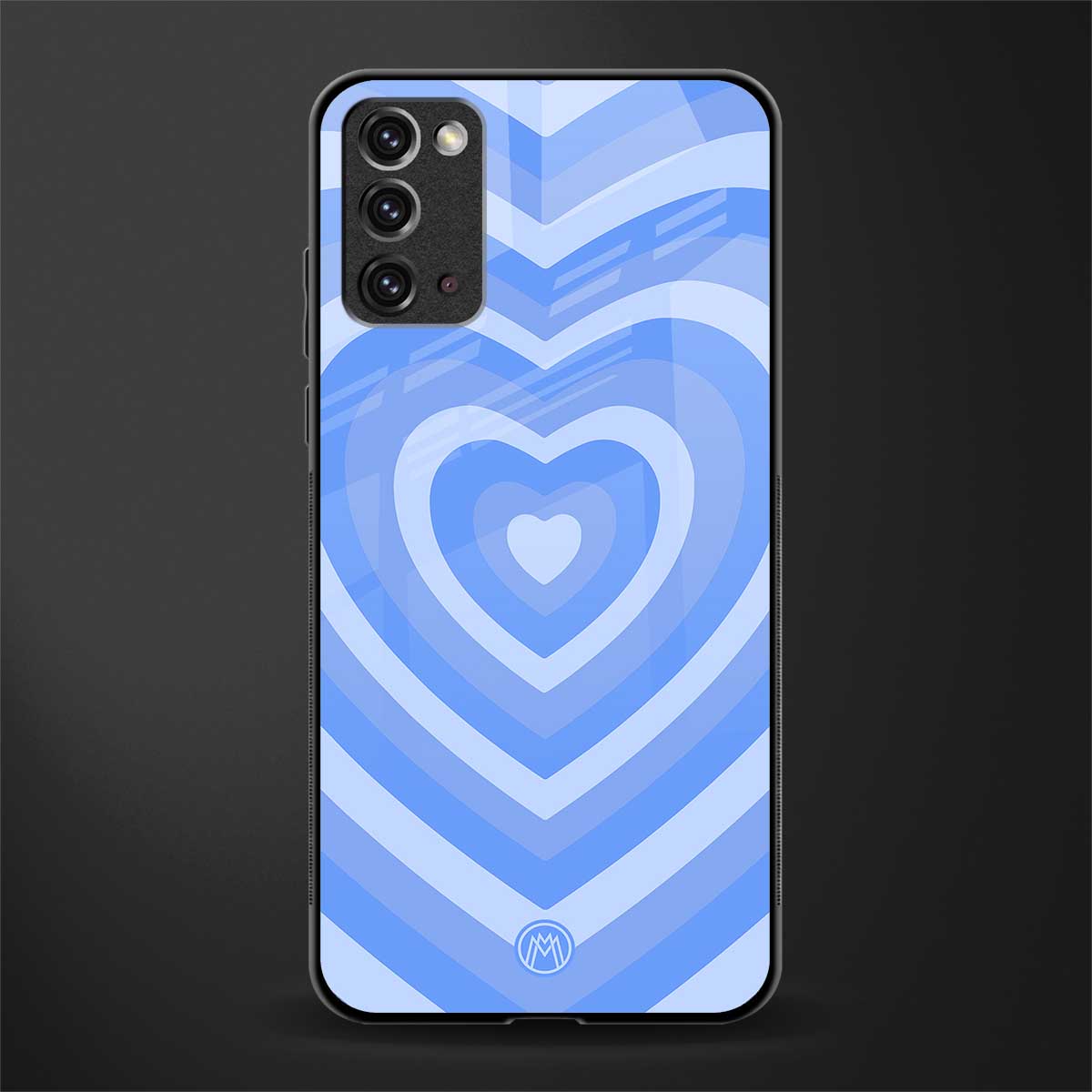 y2k blue hearts aesthetic glass case for samsung galaxy note 20 image
