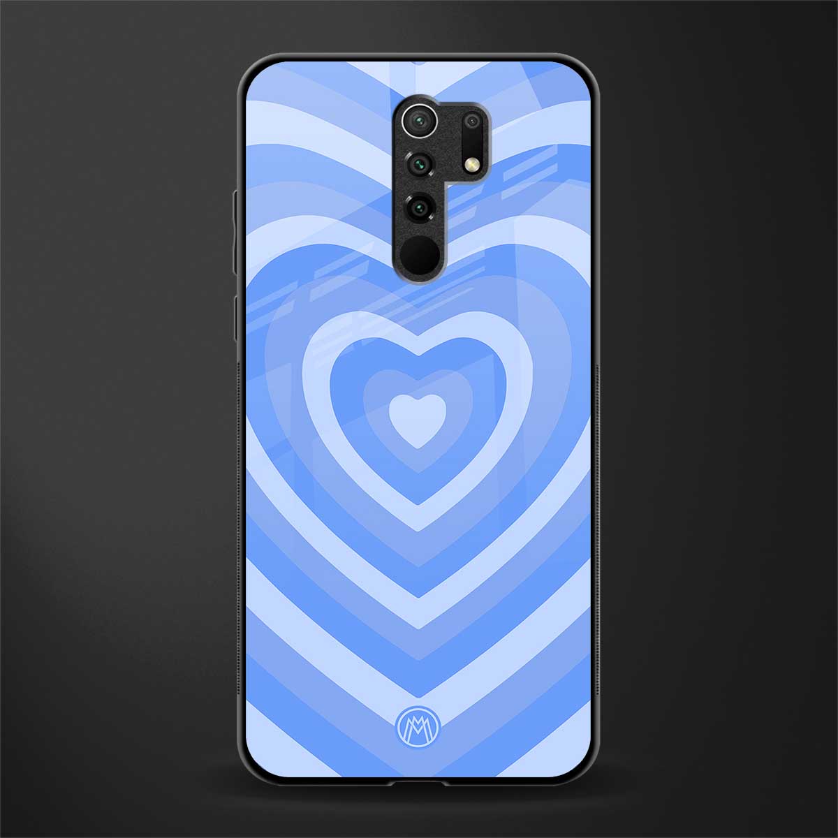 y2k blue hearts aesthetic glass case for redmi 9 prime image