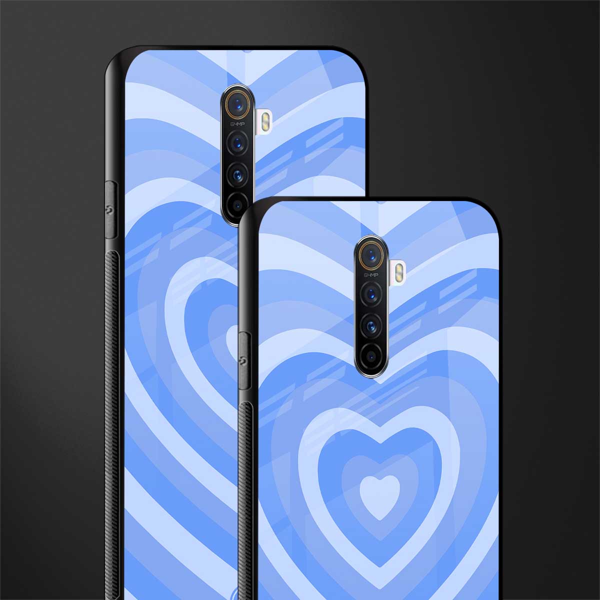 y2k blue hearts aesthetic glass case for realme x2 pro image-2