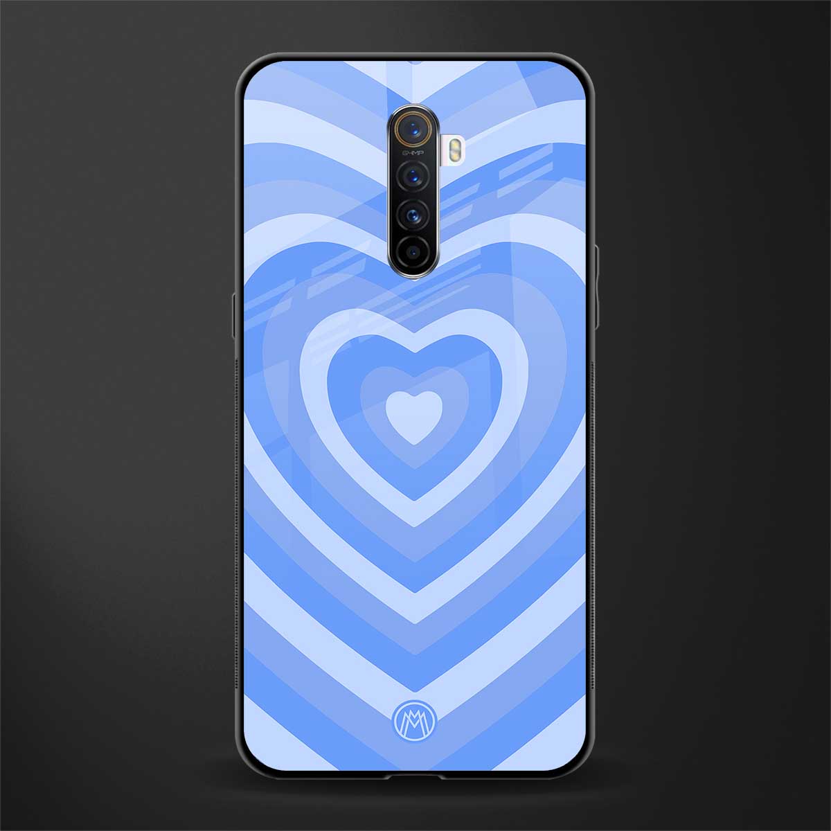 y2k blue hearts aesthetic glass case for realme x2 pro image