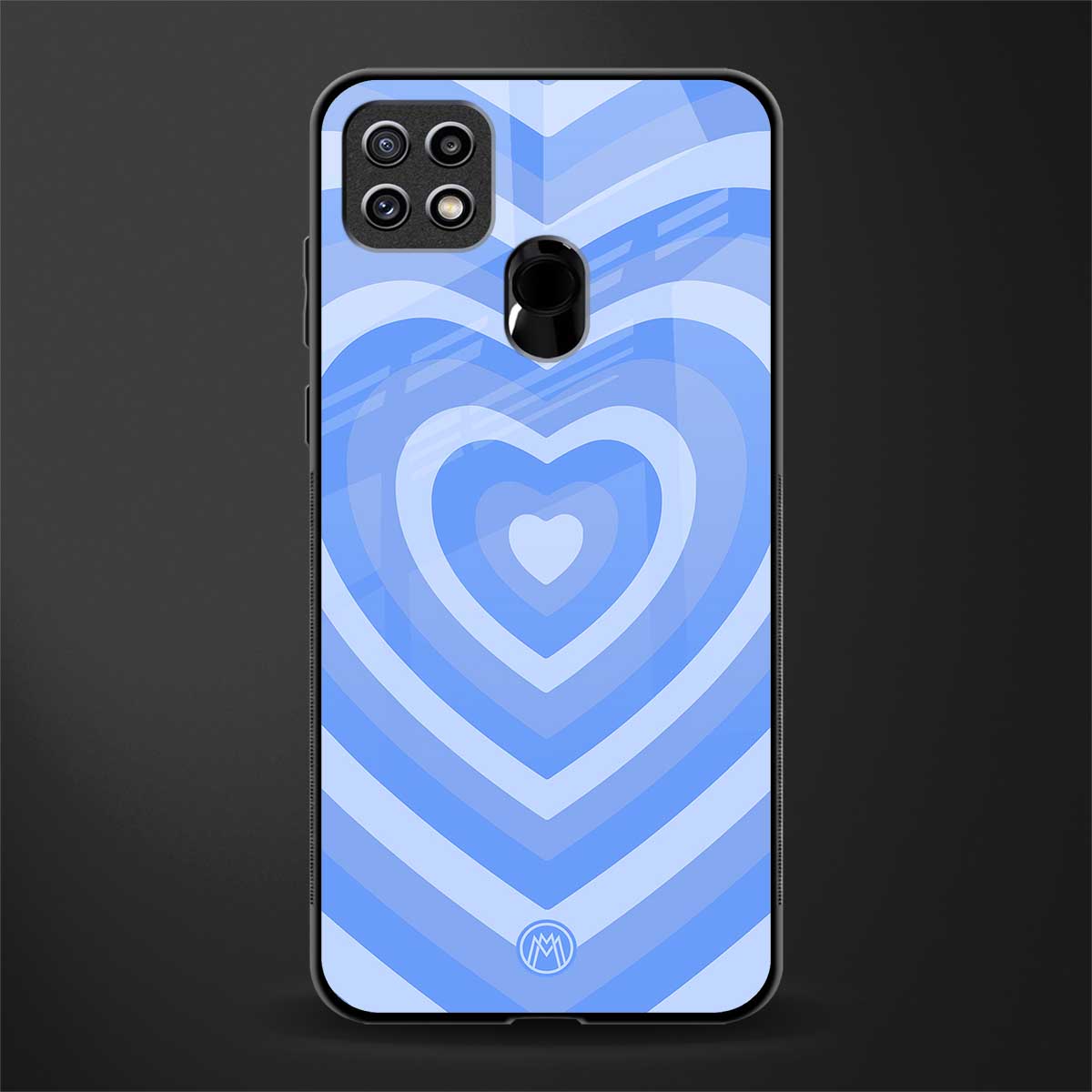 y2k blue hearts aesthetic glass case for oppo a15s image