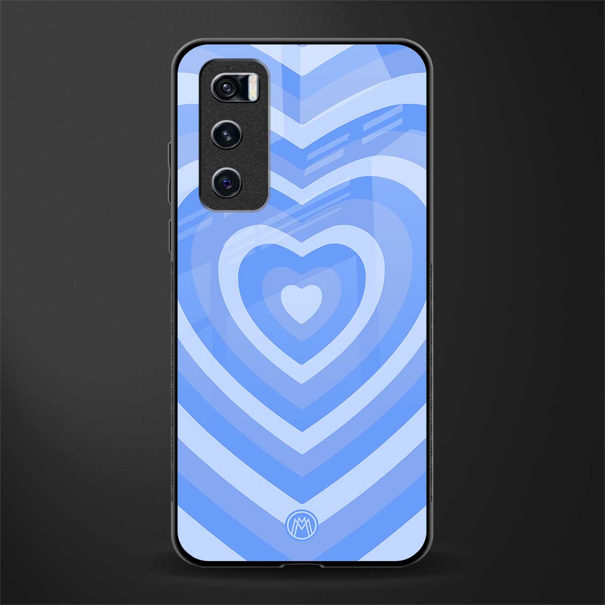 y2k blue hearts aesthetic glass case for vivo v20 se image