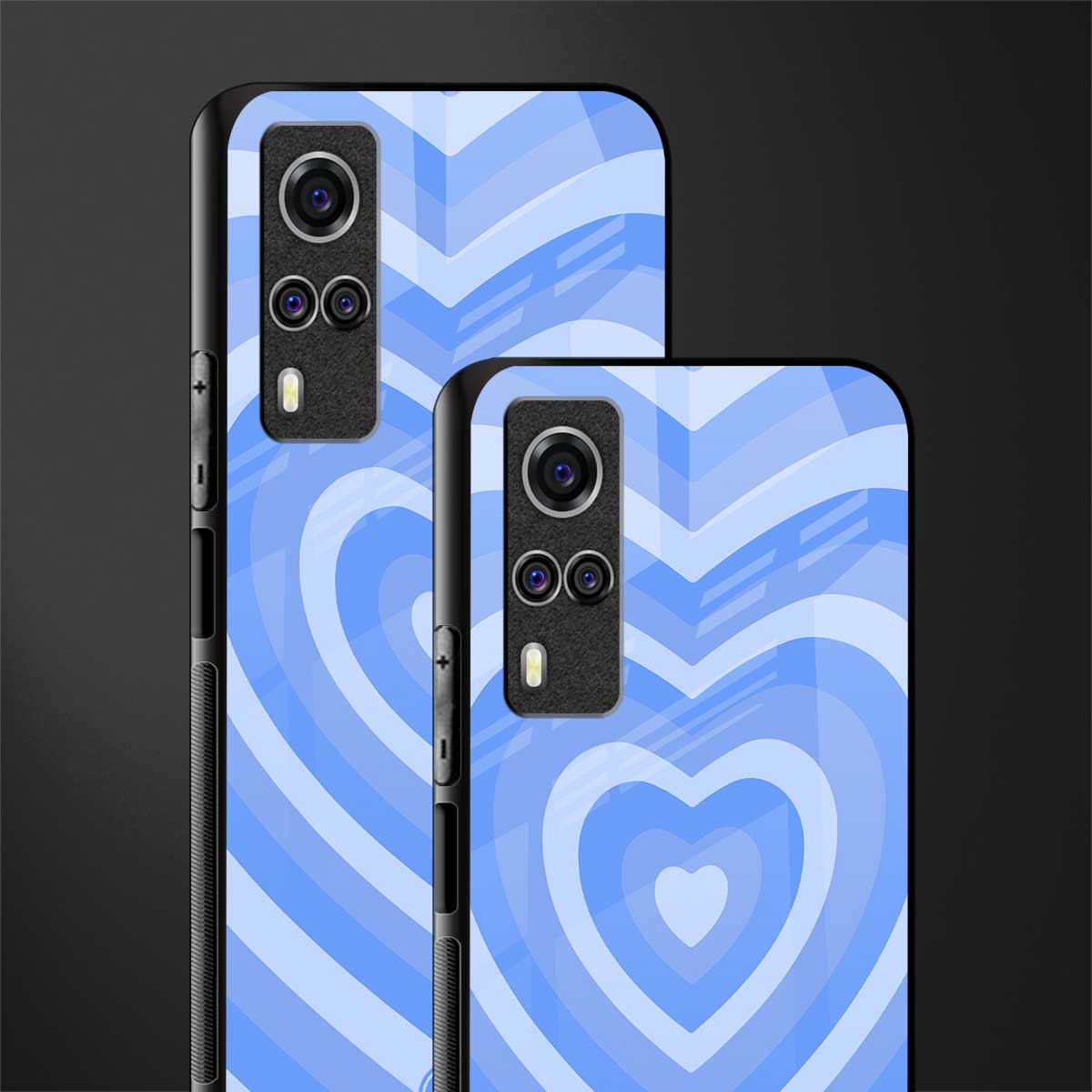 y2k blue hearts aesthetic glass case for vivo y51 image-2