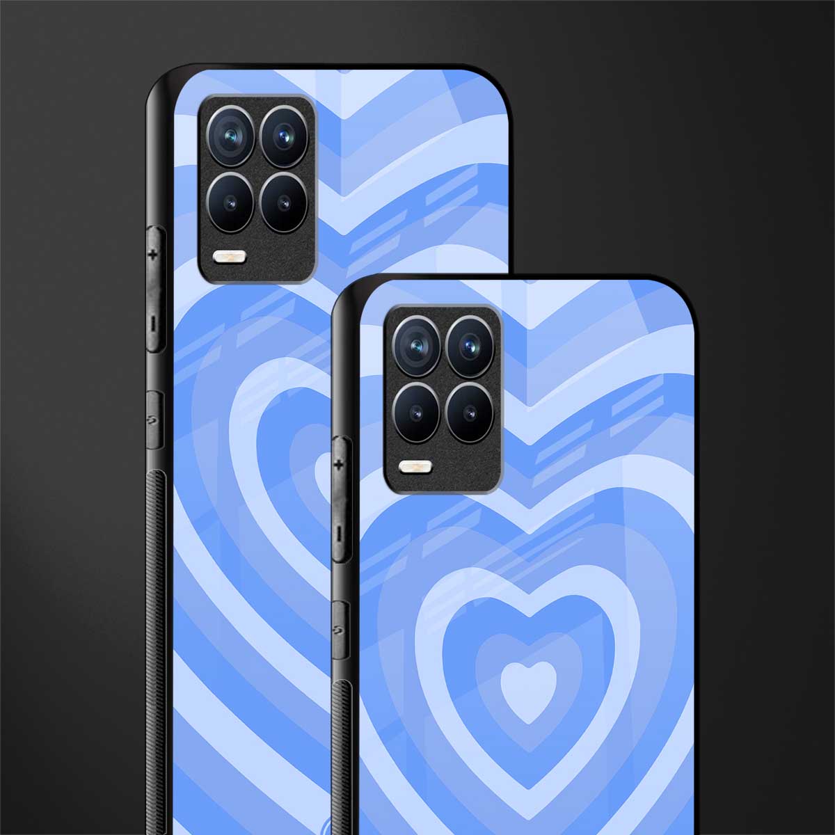 y2k blue hearts aesthetic glass case for realme 8 4g image-2