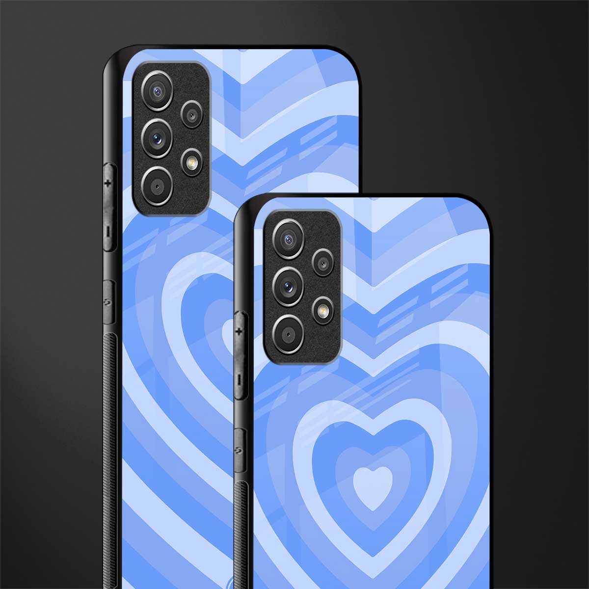 y2k blue hearts aesthetic glass case for samsung galaxy a72 image-2