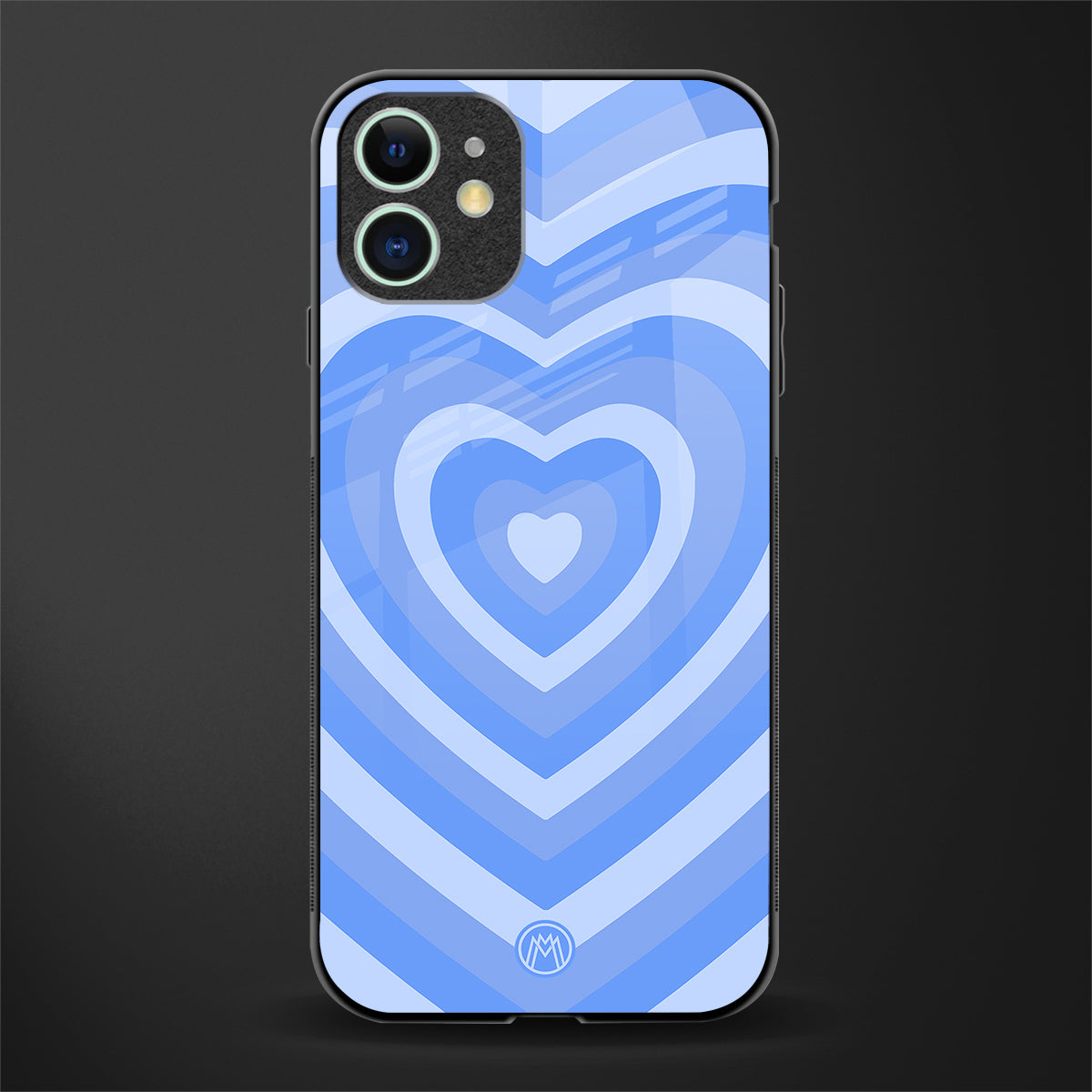 y2k blue hearts aesthetic glass case for iphone 11 image