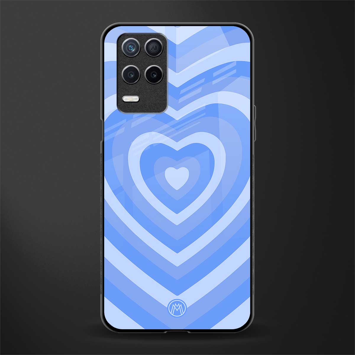 y2k blue hearts aesthetic glass case for realme narzo 30 5g image