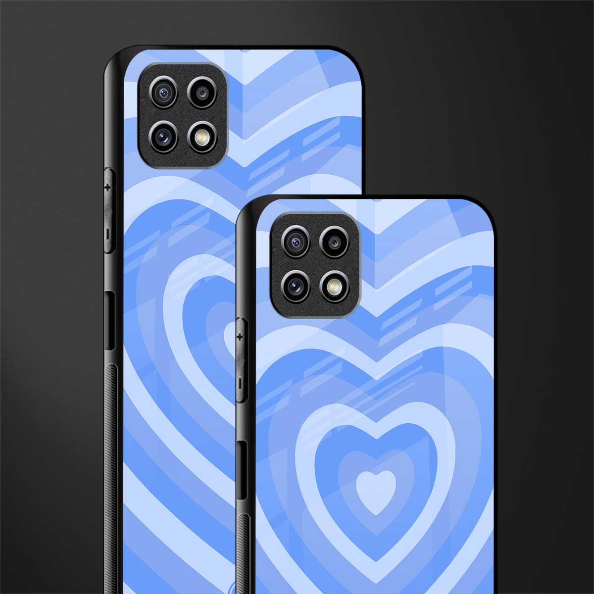y2k blue hearts aesthetic glass case for samsung galaxy a22 5g image-2