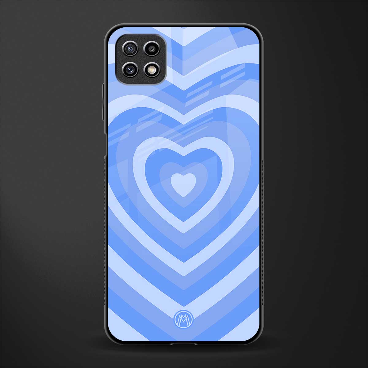 y2k blue hearts aesthetic glass case for samsung galaxy a22 5g image