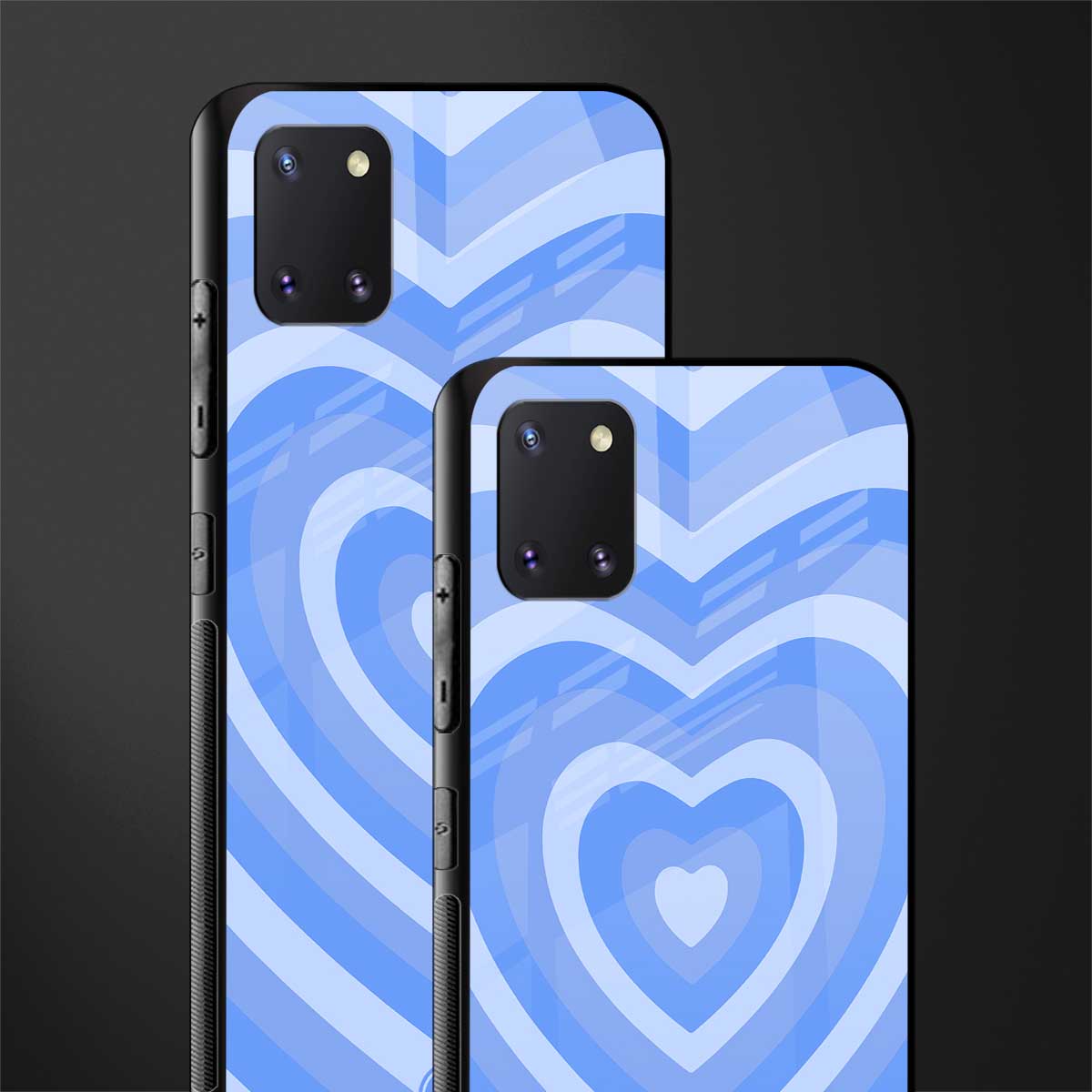 y2k blue hearts aesthetic glass case for samsung a81 image-2