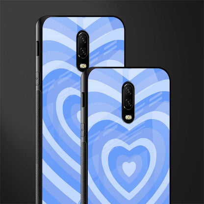 y2k blue hearts aesthetic glass case for oneplus 6t image-2