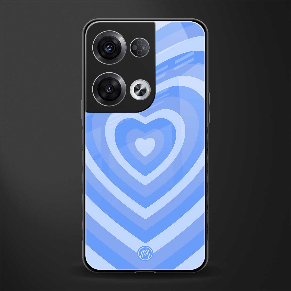 y2k blue hearts aesthetic back phone cover | glass case for oppo reno 8 pro
