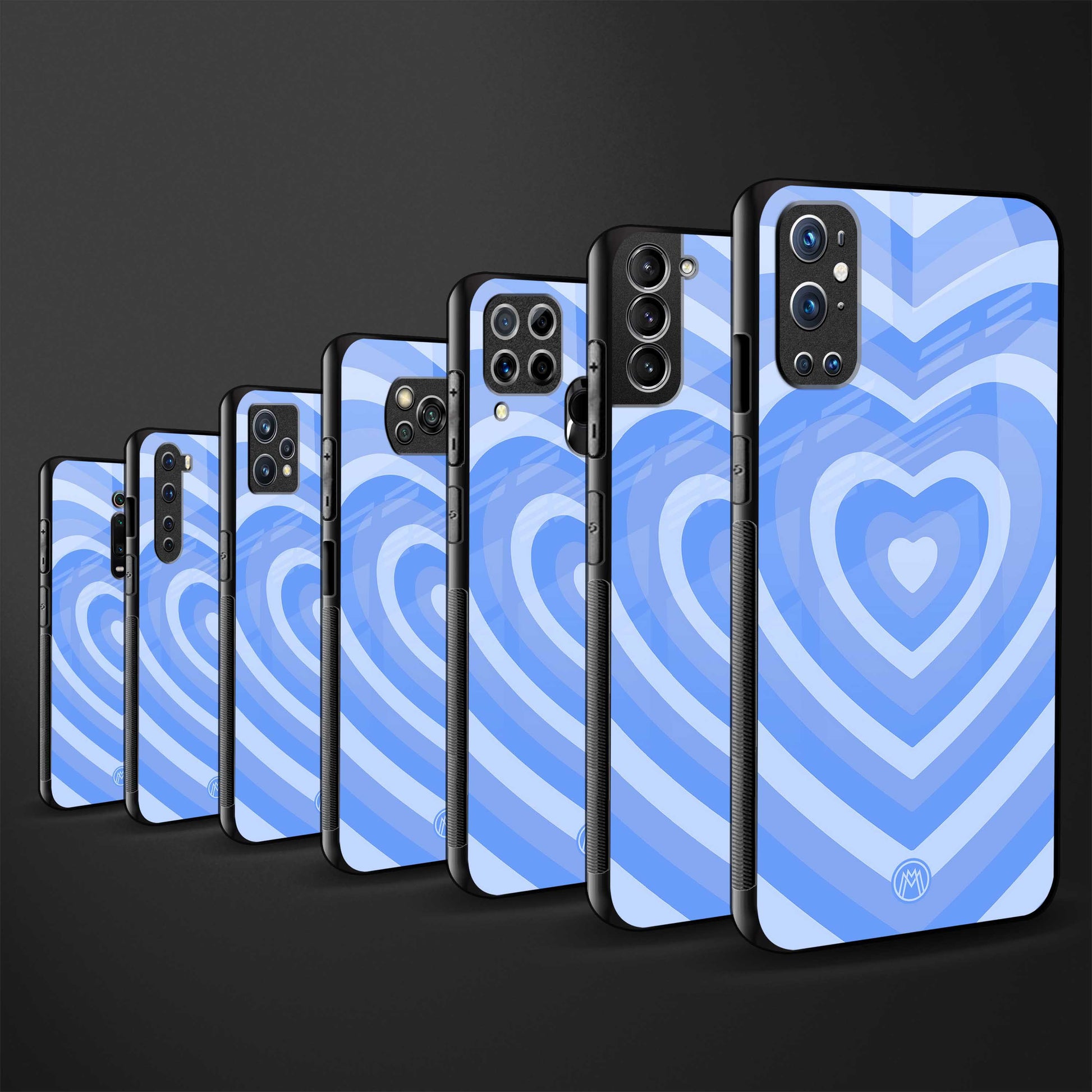 y2k blue hearts aesthetic glass case for oneplus 6t image-3