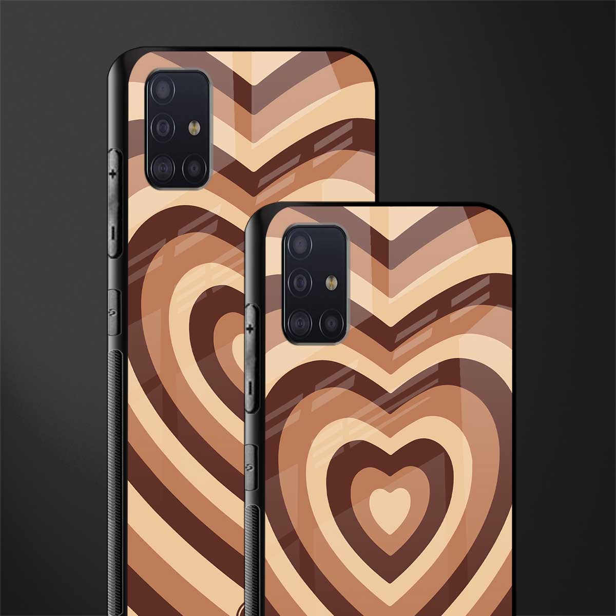 y2k brown hearts aesthetic glass case for samsung galaxy a71 image-2