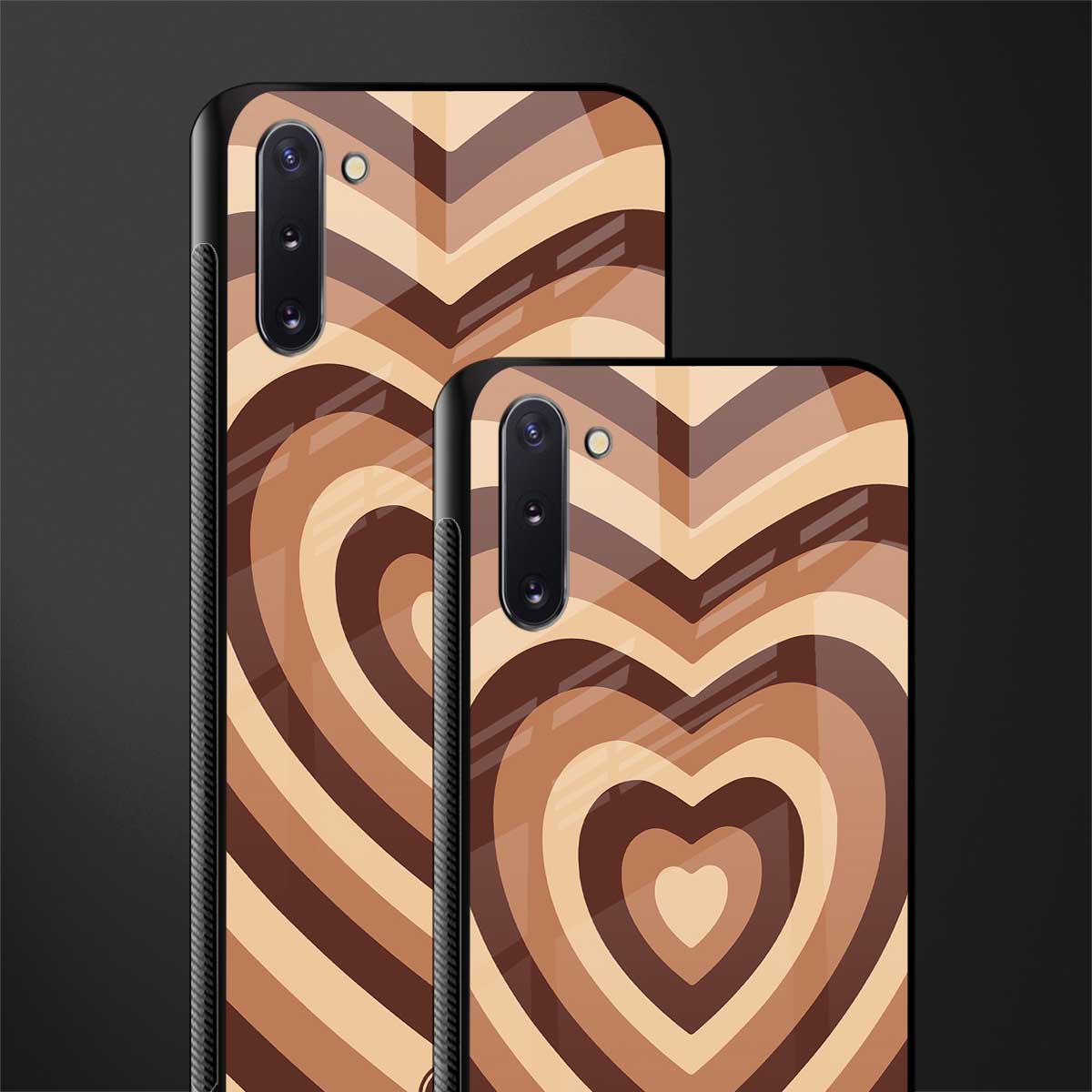 y2k brown hearts aesthetic glass case for samsung galaxy note 10 image-2