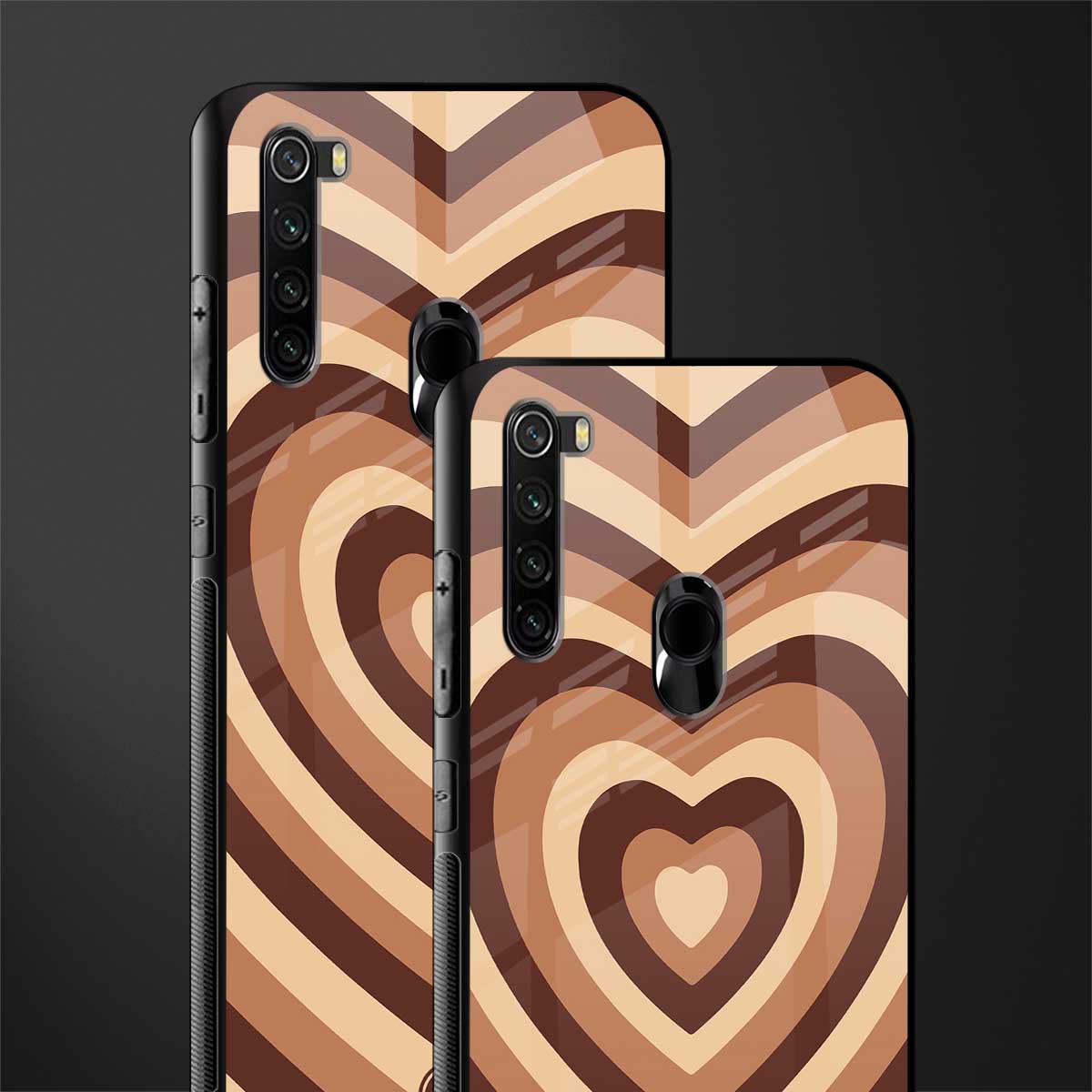 y2k brown hearts aesthetic glass case for redmi note 8 image-2