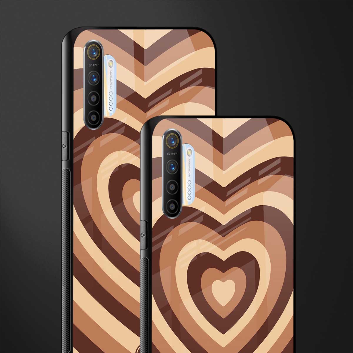 y2k brown hearts aesthetic glass case for realme x2 image-2