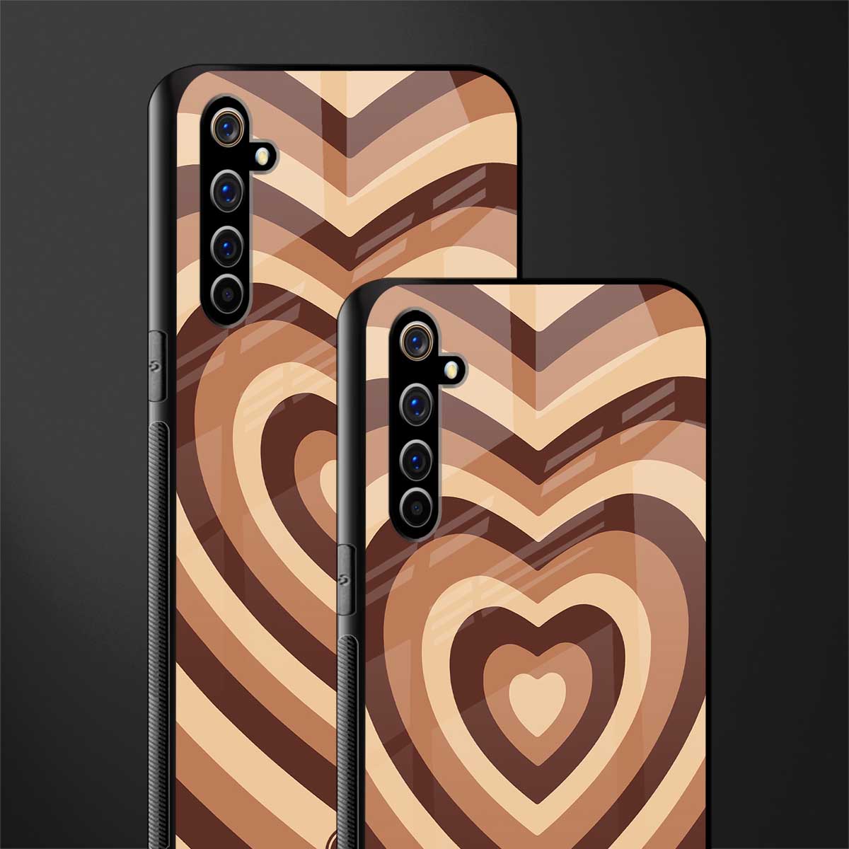 y2k brown hearts aesthetic glass case for realme x50 pro image-2