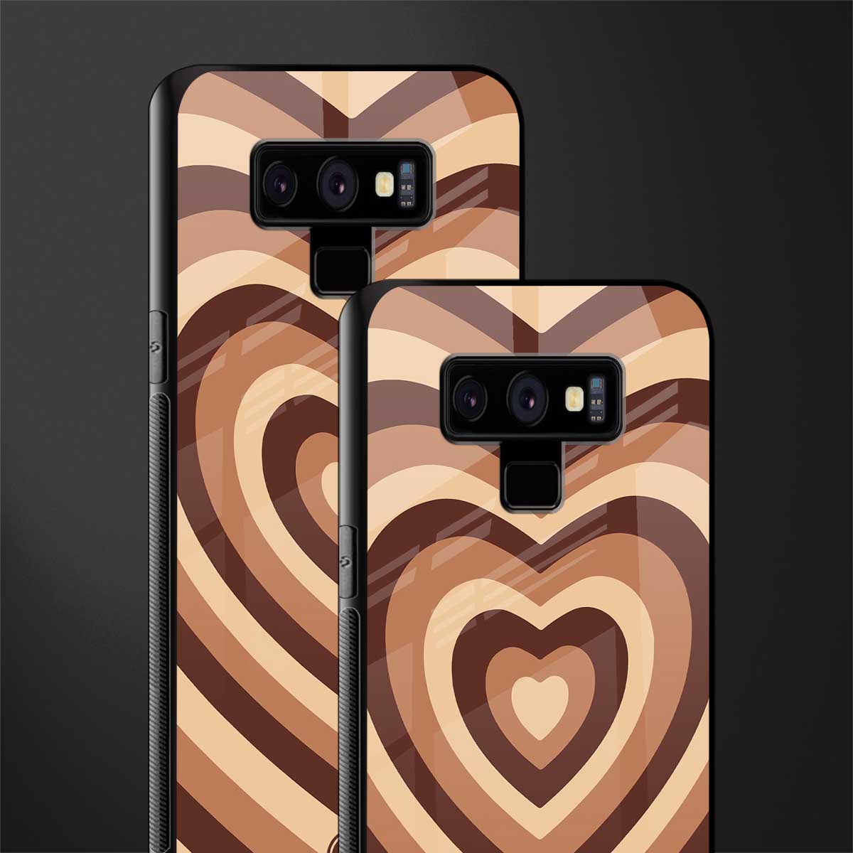 y2k brown hearts aesthetic glass case for samsung galaxy note 9 image-2