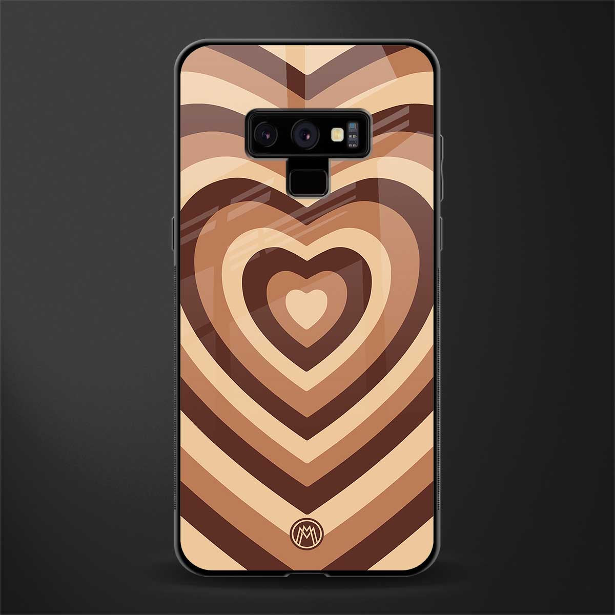 y2k brown hearts aesthetic glass case for samsung galaxy note 9 image