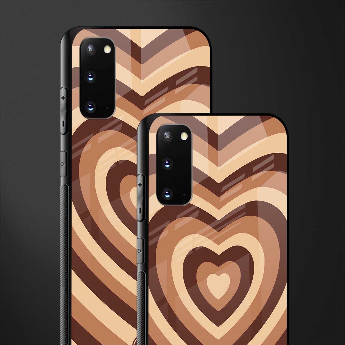 y2k brown hearts aesthetic glass case for samsung galaxy s20 image-2