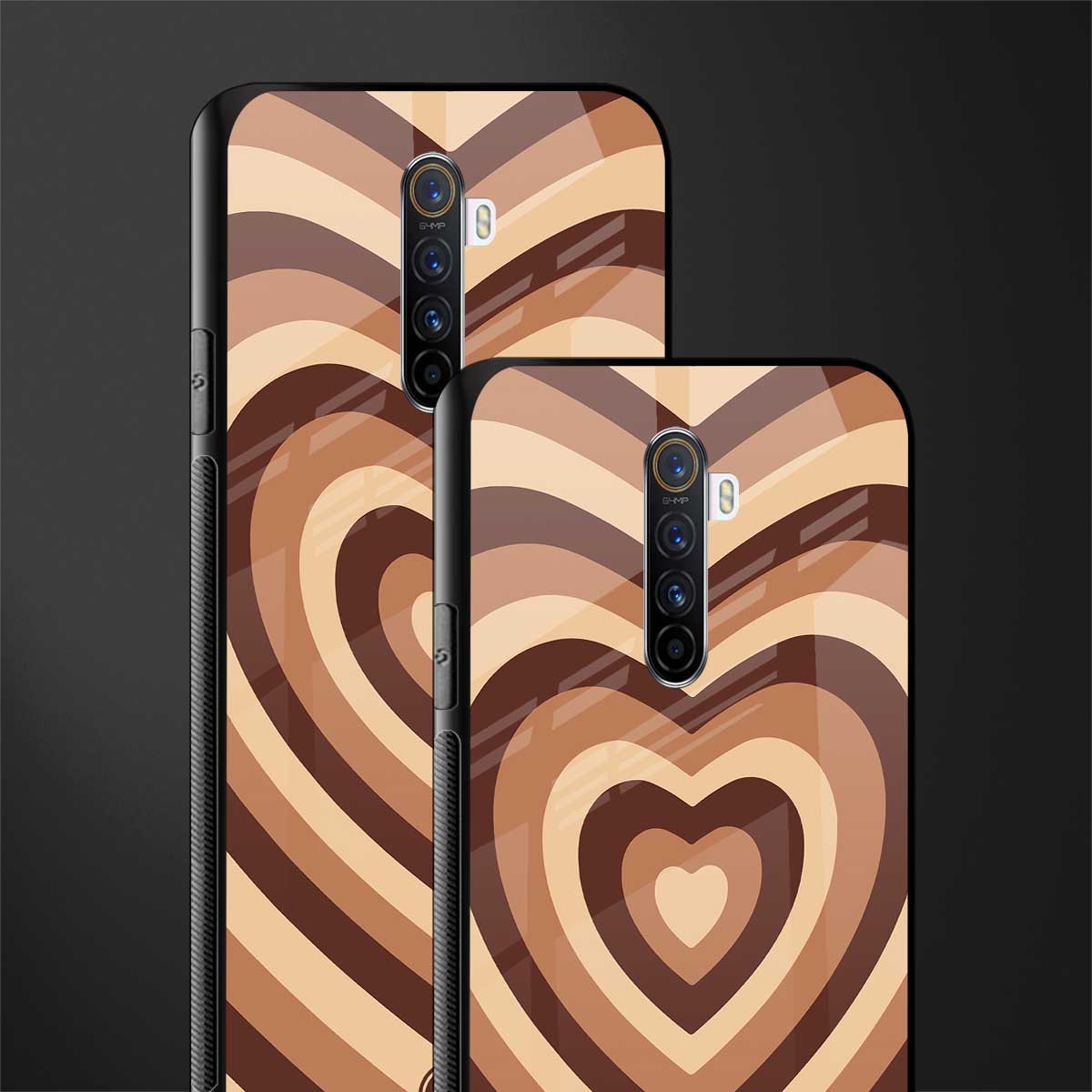 y2k brown hearts aesthetic glass case for realme x2 pro image-2