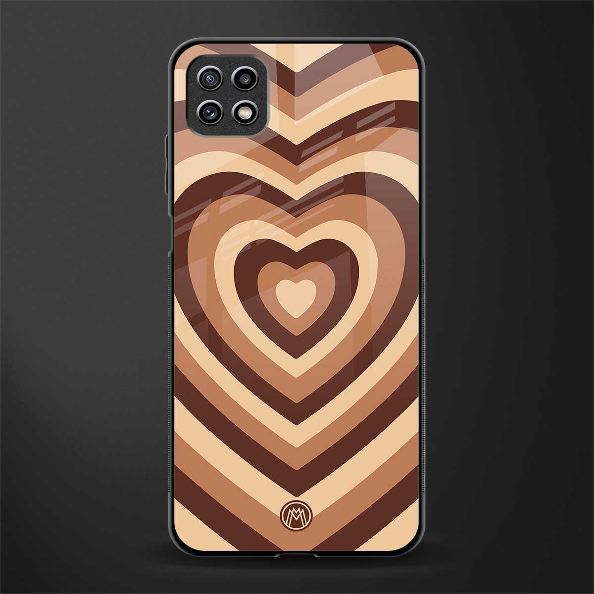 y2k brown hearts aesthetic glass case for samsung galaxy a22 5g image