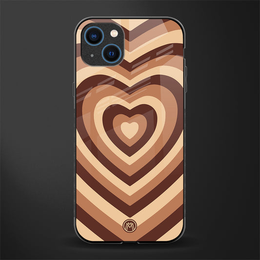 y2k brown hearts aesthetic glass case for iphone 13 image
