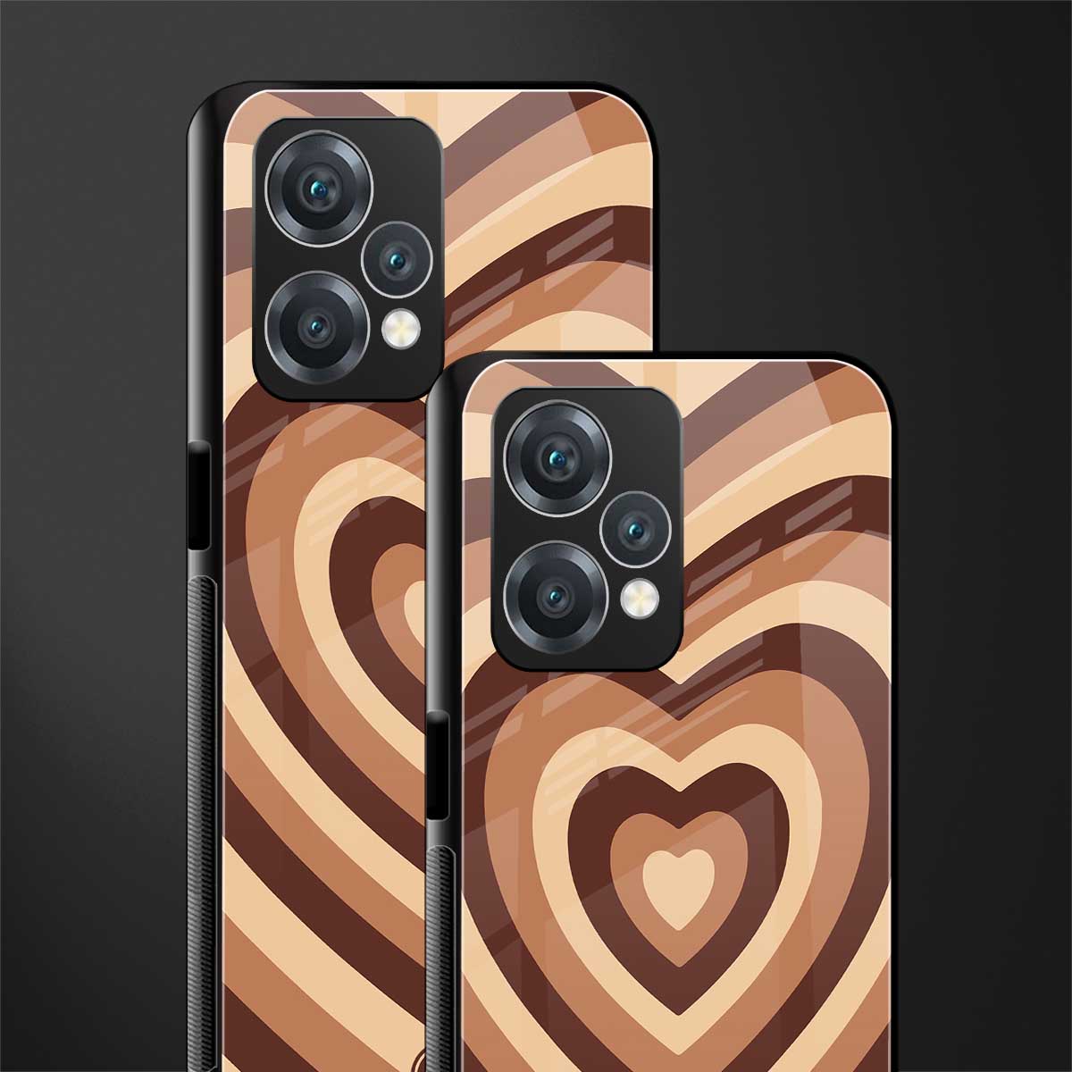 y2k brown hearts aesthetic back phone cover | glass case for oneplus nord ce 2 lite 5g