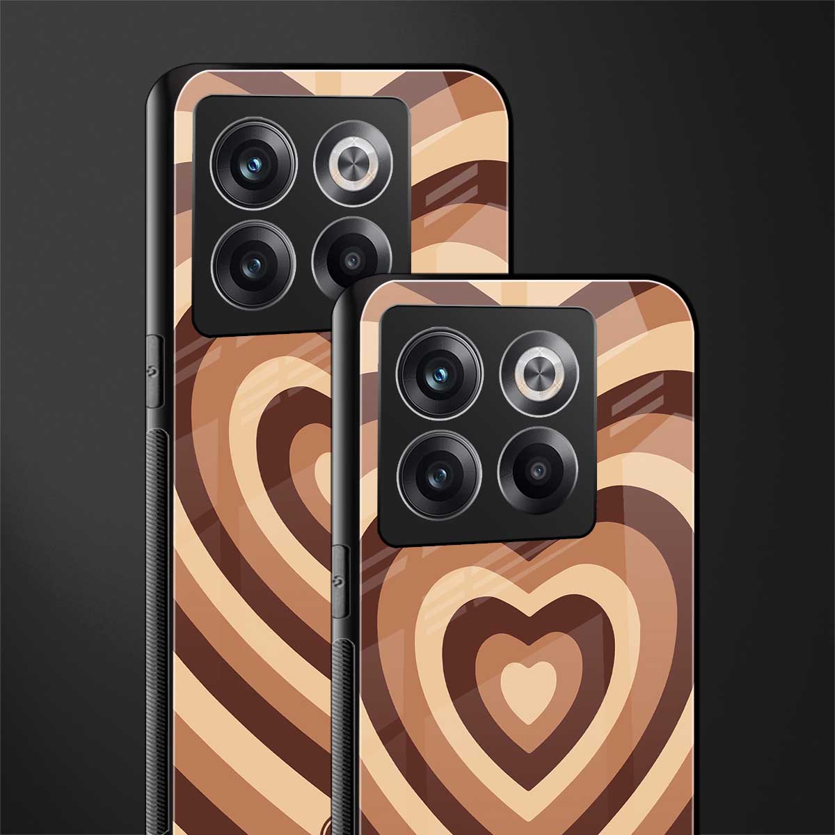 y2k brown hearts aesthetic back phone cover | glass case for oneplus 10t