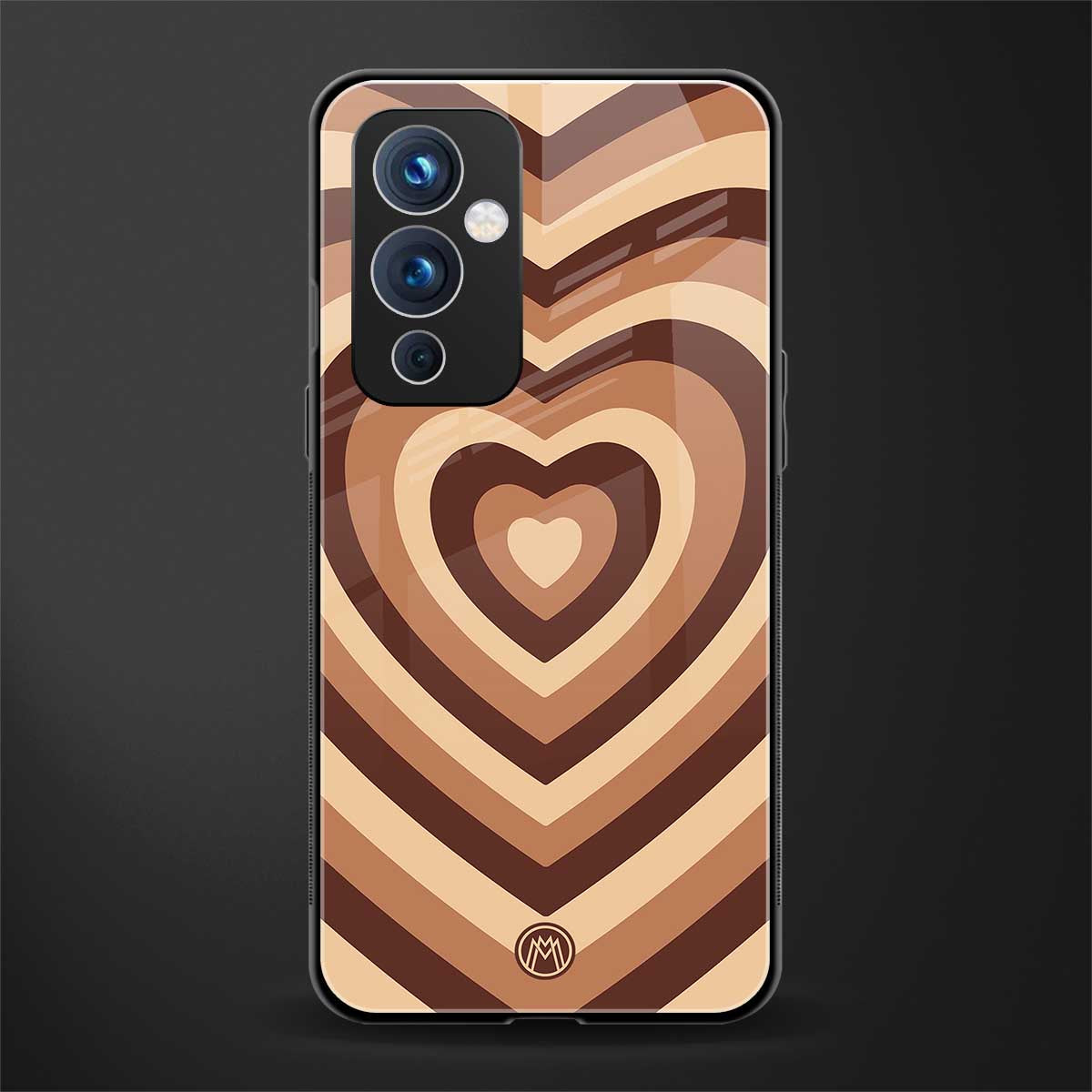 y2k brown hearts aesthetic back phone cover | glass case for oneplus 9