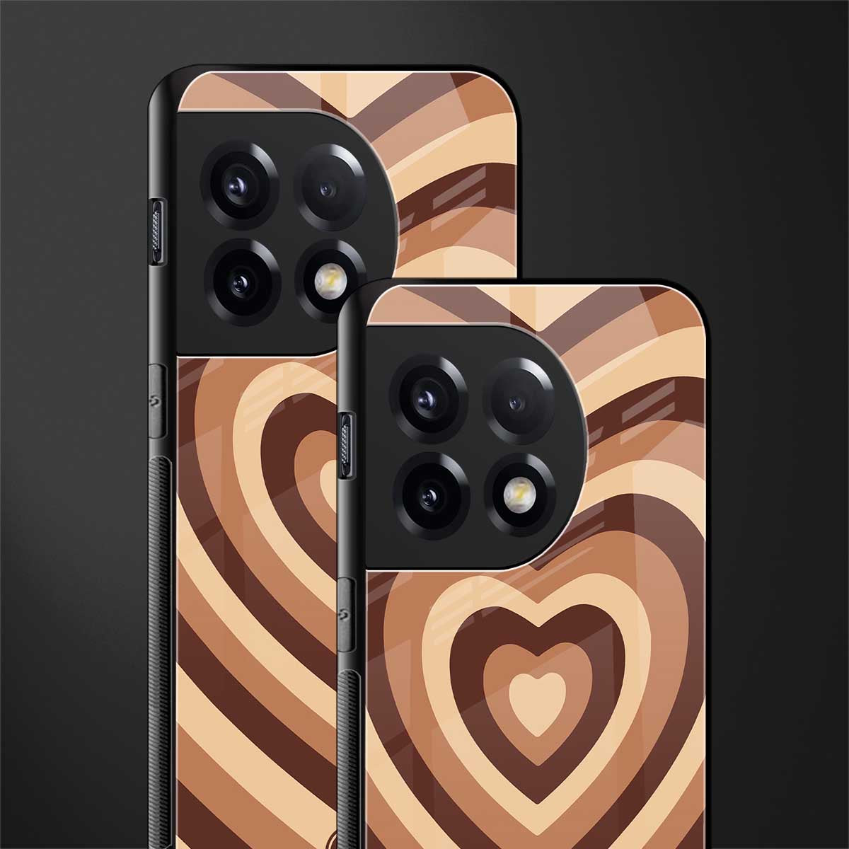 y2k brown hearts aesthetic back phone cover | glass case for oneplus 11r