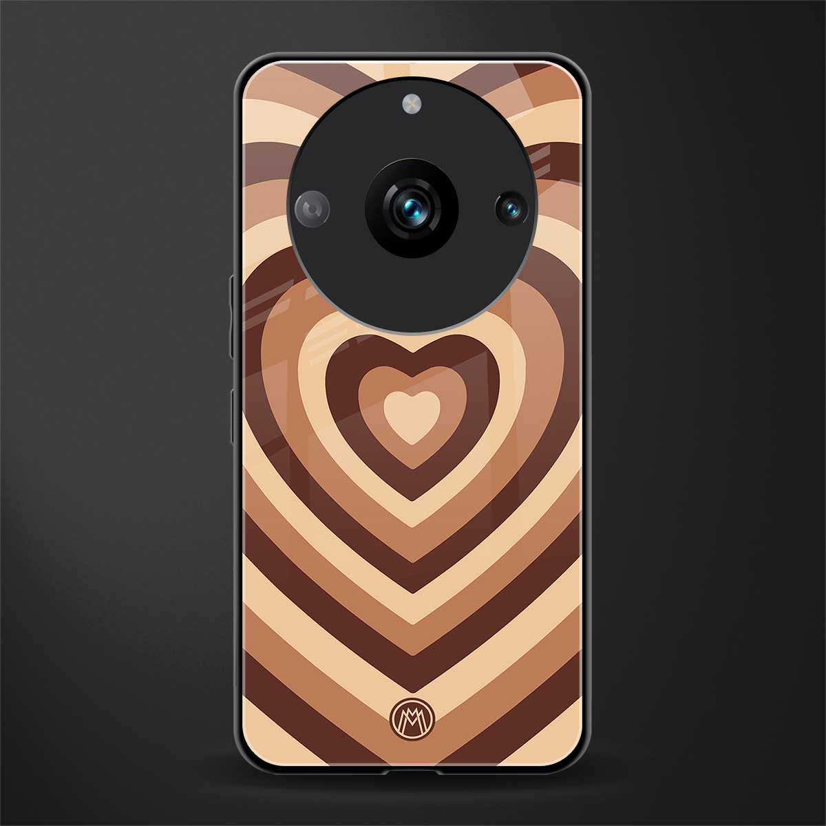 y2k brown hearts aesthetic back phone cover | glass case for realme 11 pro 5g