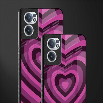 y2k burgundy hearts aesthetic glass case for oneplus nord ce 2 5g image-2