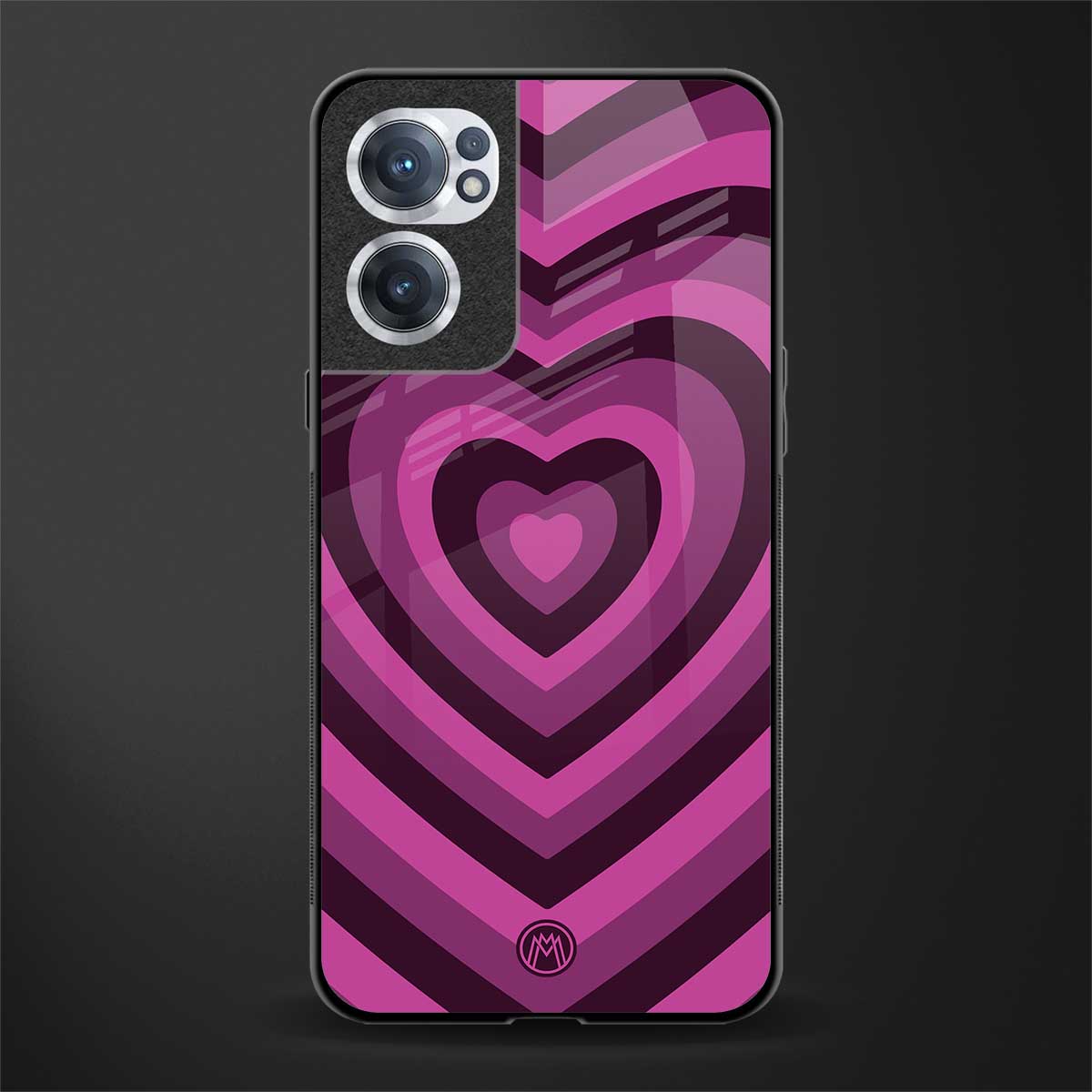 y2k burgundy hearts aesthetic glass case for oneplus nord ce 2 5g image