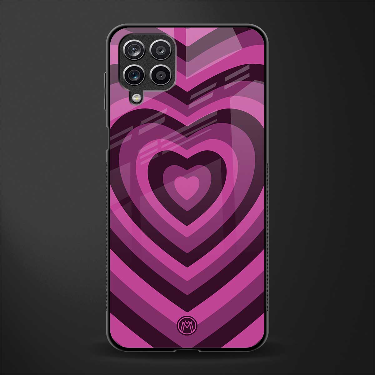 y2k burgundy hearts aesthetic glass case for samsung galaxy m12 image