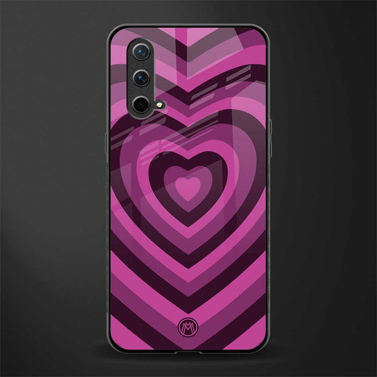 y2k burgundy hearts aesthetic glass case for oneplus nord ce 5g image