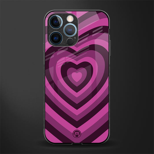 y2k burgundy hearts aesthetic glass case for iphone 14 pro image