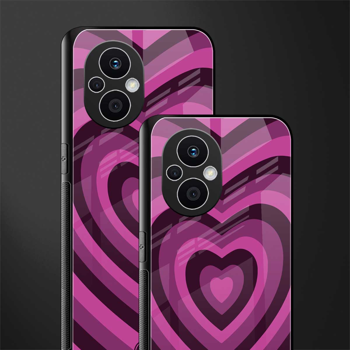 y2k burgundy hearts aesthetic back phone cover | glass case for oppo f21 pro 5g