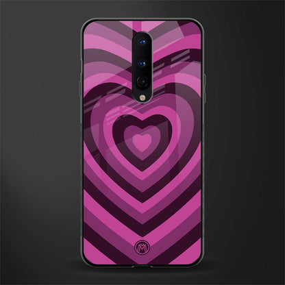 y2k burgundy hearts aesthetic glass case for oneplus 8 image