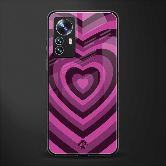 y2k burgundy hearts aesthetic back phone cover | glass case for xiaomi 12 pro
